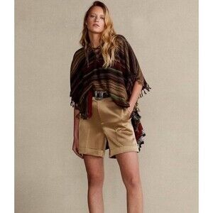 Polo Ralph Lauren Women’s Lyda Satin High Rise Shorts Khaki Green Size 2 $228